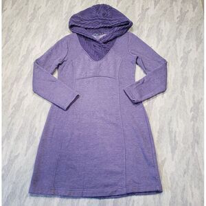 Prana Sweater Dress Womens Small Purple Pull Over Hooded Long Sleeve‎ Maud